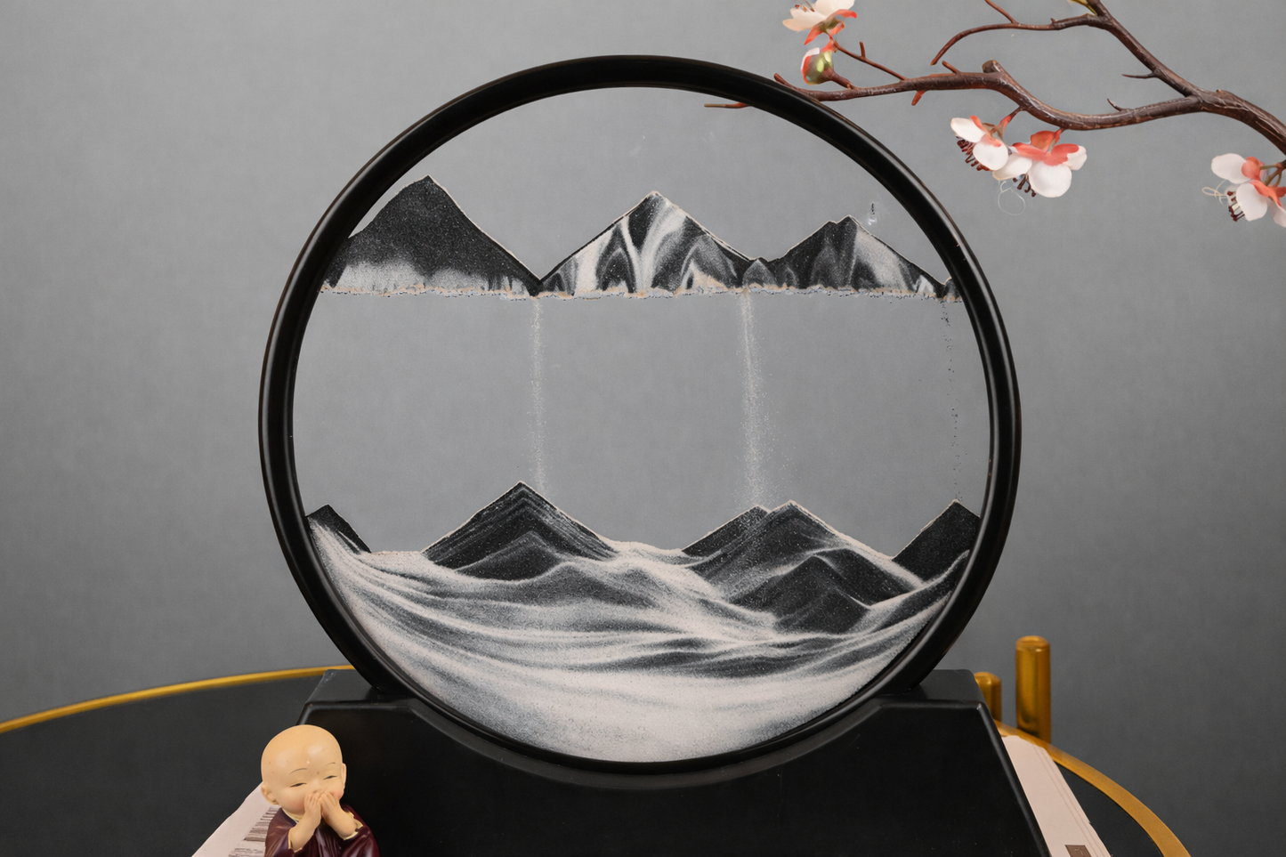 CozyBloom® ZenFlow Sandscape™ 3D Beweegbaar Zandlandschap voor Rust, Mindfulness & Ontspanning