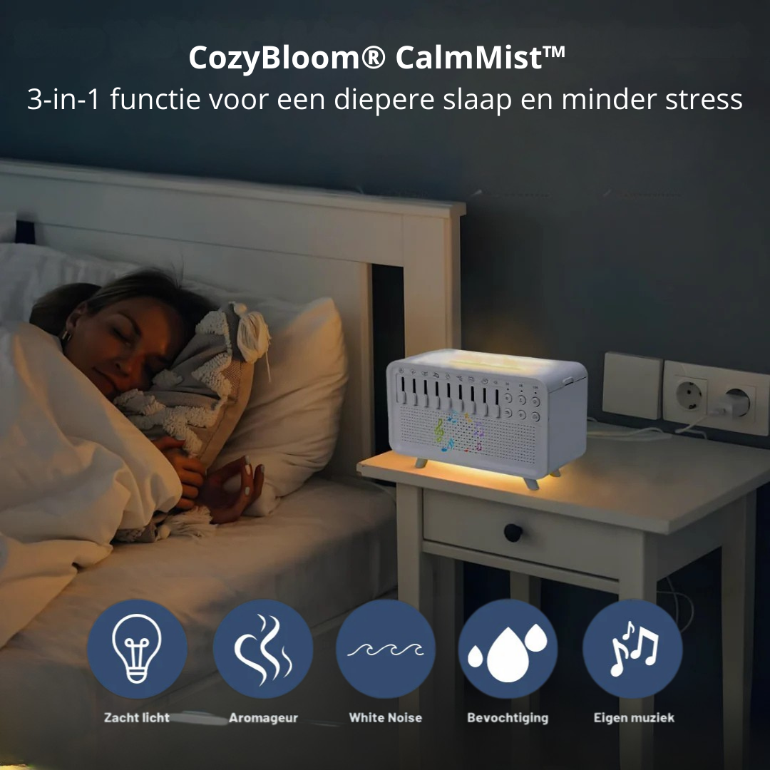 CozyBloom® CalmMist™ – 3-in-1 functie | Voor een diepere slaap en minder stress