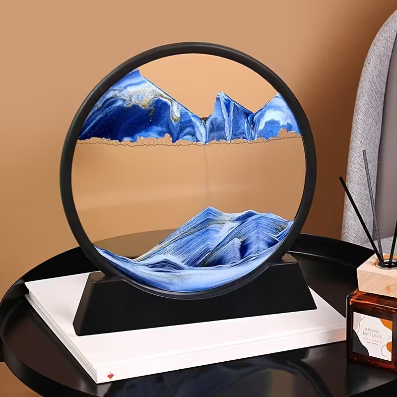 CozyBloom® ZenFlow Sandscape™ 3D Beweegbaar Zandlandschap voor Rust, Mindfulness & Ontspanning
