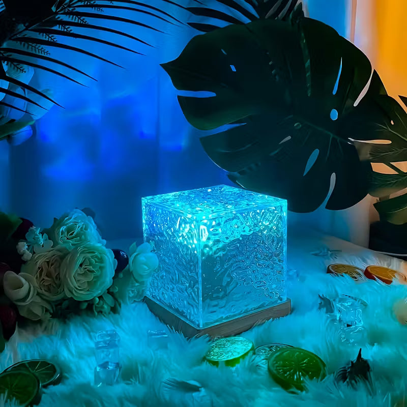 CozyBloom® GlowCube™ – 16-Kleur Water-Ripple Projectielamp voor Sfeerverlichting & Diepe Ontspanning