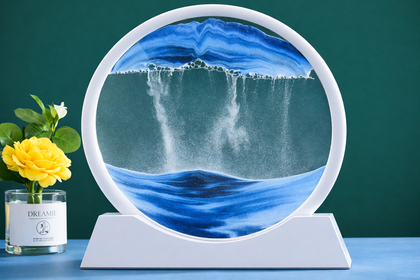 CozyBloom® ZenFlow Sandscape™ 3D Beweegbaar Zandlandschap voor Rust, Mindfulness & Ontspanning