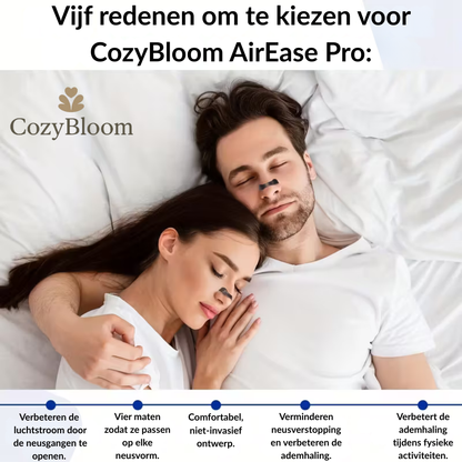 CozyBloom® AirEase Pro™ – Voor Vrijer Ademhalen, Minder Snurken & Ononderbroken Nachtrust